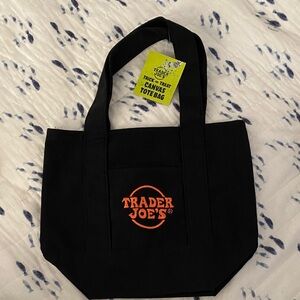 Trader Joe's Black Canvas Tote Bag